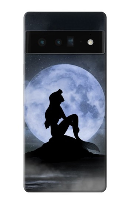 W2668 Mermaid Silhouette Moon Night Hard Case and Leather Flip Case For Google Pixel 6 Pro