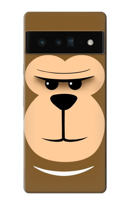 W2721 Cute Grumpy Monkey Cartoon Hard Case and Leather Flip Case For Google Pixel 6 Pro