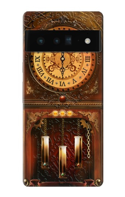 W3174 Grandfather Clock Hard Case and Leather Flip Case For Google Pixel 6 Pro