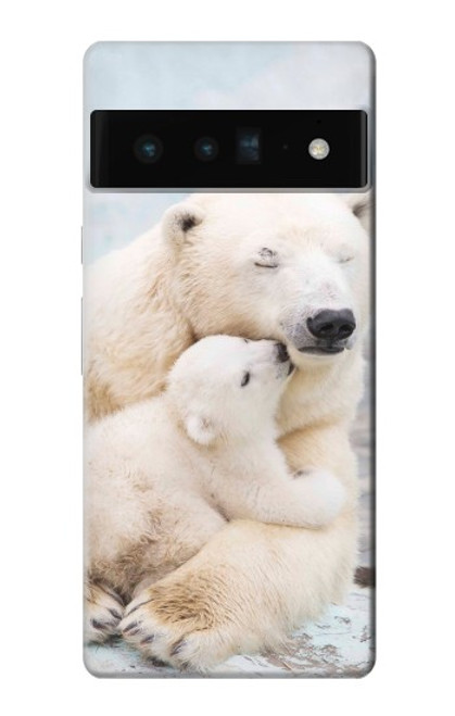 W3373 Polar Bear Hug Family Hard Case and Leather Flip Case For Google Pixel 6 Pro