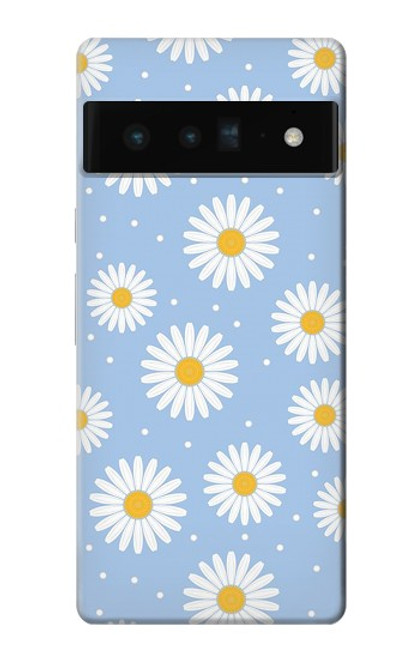 W3681 Daisy Flowers Pattern Hard Case and Leather Flip Case For Google Pixel 6 Pro