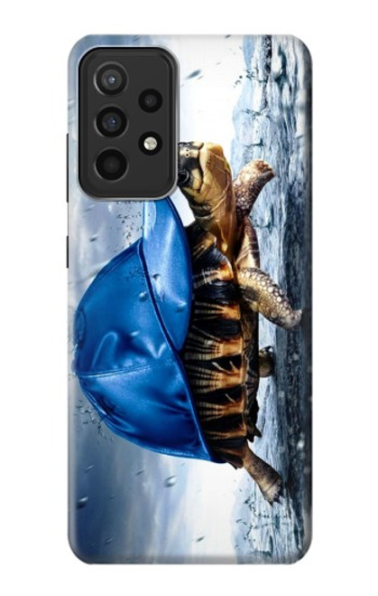 W0084 Turtle in the Rain Hard Case and Leather Flip Case For Samsung Galaxy A52s 5G