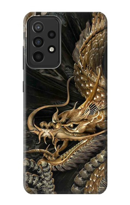 W0426 Gold Dragon Hard Case and Leather Flip Case For Samsung Galaxy A52s 5G