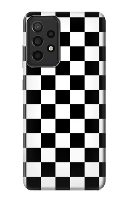 W1611 Black and White Check Chess Board Hard Case and Leather Flip Case For Samsung Galaxy A52s 5G