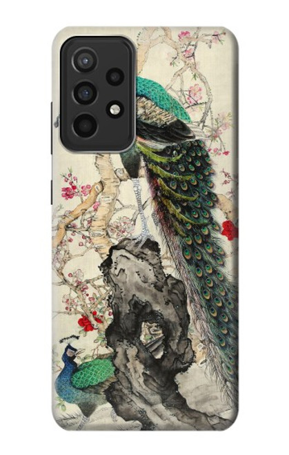 W2086 Peacock Painting Hard Case and Leather Flip Case For Samsung Galaxy A52s 5G