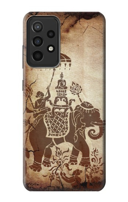 W2102 Thai Art Buddha on Elephant Hard Case and Leather Flip Case For Samsung Galaxy A52s 5G