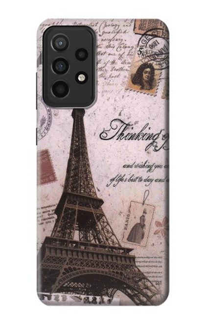 W2211 Paris Postcard Eiffel Tower Hard Case and Leather Flip Case For Samsung Galaxy A52s 5G