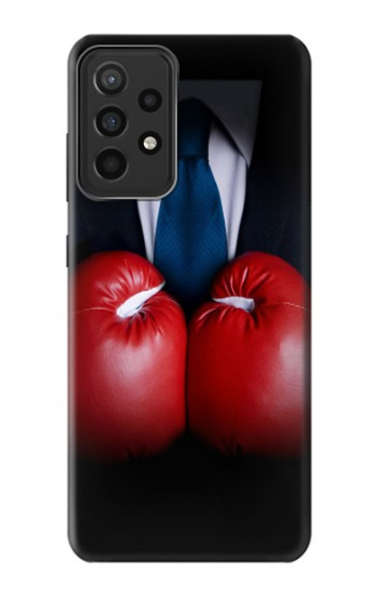 W2261 Businessman Black Suit With Boxing Gloves Hard Case and Leather Flip Case For Samsung Galaxy A52s 5G