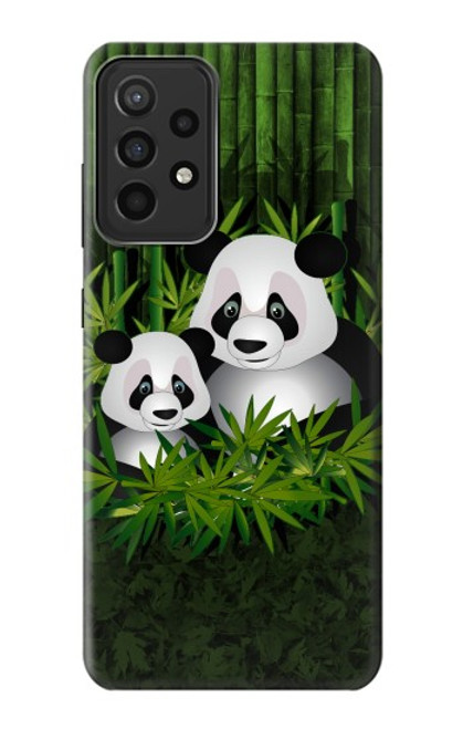 W2441 Panda Family Bamboo Forest Hard Case and Leather Flip Case For Samsung Galaxy A52s 5G