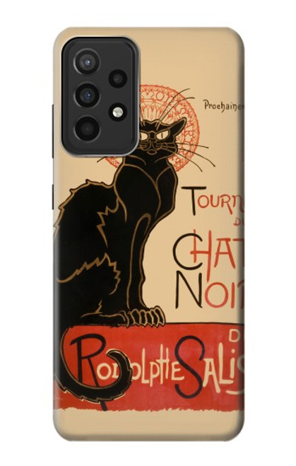 W2739 Chat Noir Black Cat Vintage Hard Case and Leather Flip Case For Samsung Galaxy A52s 5G