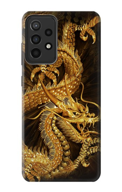 W2804 Chinese Gold Dragon Printed Hard Case and Leather Flip Case For Samsung Galaxy A52s 5G