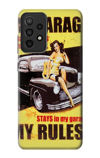 W3198 My Garage Pinup Girl Hard Case and Leather Flip Case For Samsung Galaxy A52s 5G