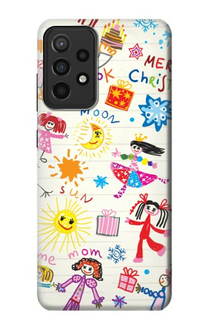 W3280 Kids Drawing Hard Case and Leather Flip Case For Samsung Galaxy A52s 5G