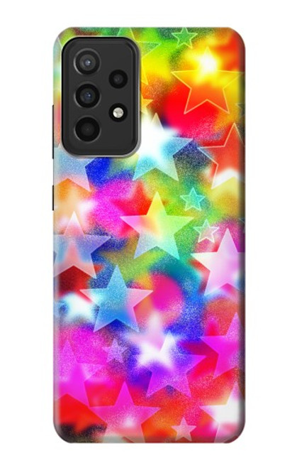 W3292 Colourful Disco Star Hard Case and Leather Flip Case For Samsung Galaxy A52s 5G