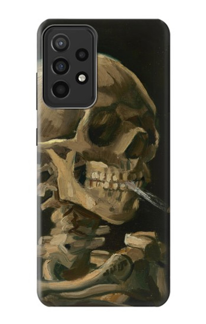 W3358 Vincent Van Gogh Skeleton Cigarette Hard Case and Leather Flip Case For Samsung Galaxy A52s 5G