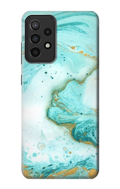 W3399 Green Marble Graphic Print Hard Case and Leather Flip Case For Samsung Galaxy A52s 5G