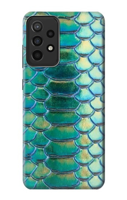 W3414 Green Snake Scale Graphic Print Hard Case and Leather Flip Case For Samsung Galaxy A52s 5G