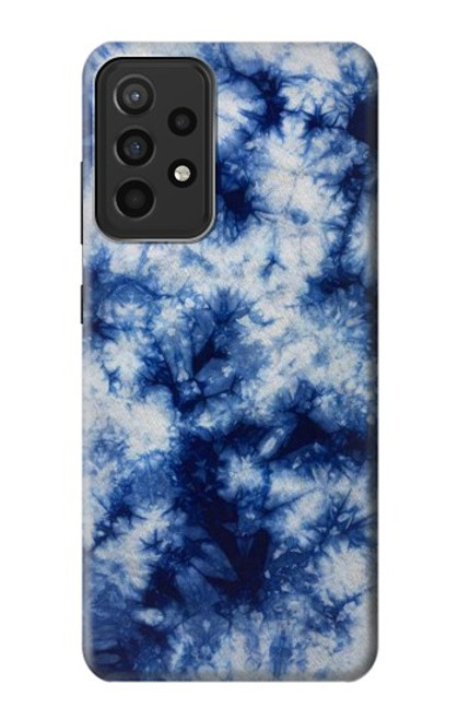 W3439 Fabric Indigo Tie Dye Hard Case and Leather Flip Case For Samsung Galaxy A52s 5G