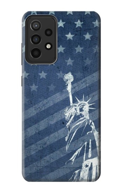 W3450 US Flag Liberty Statue Hard Case and Leather Flip Case For Samsung Galaxy A52s 5G