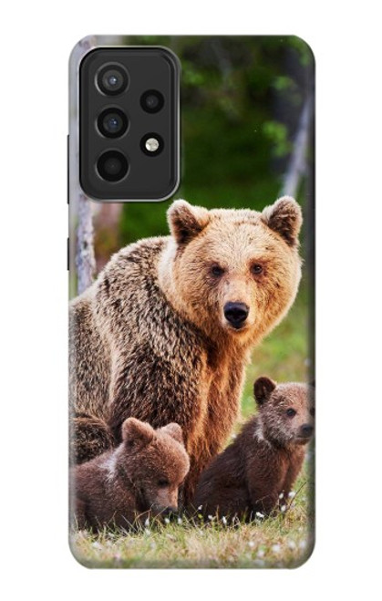 W3558 Bear Family Hard Case and Leather Flip Case For Samsung Galaxy A52s 5G