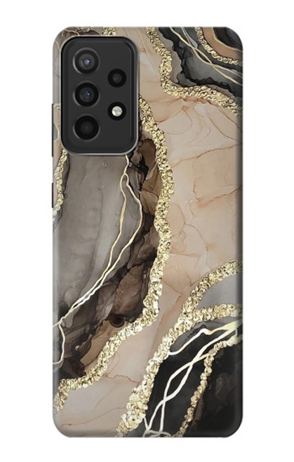 W3700 Marble Gold Graphic Printed Hard Case and Leather Flip Case For Samsung Galaxy A52s 5G