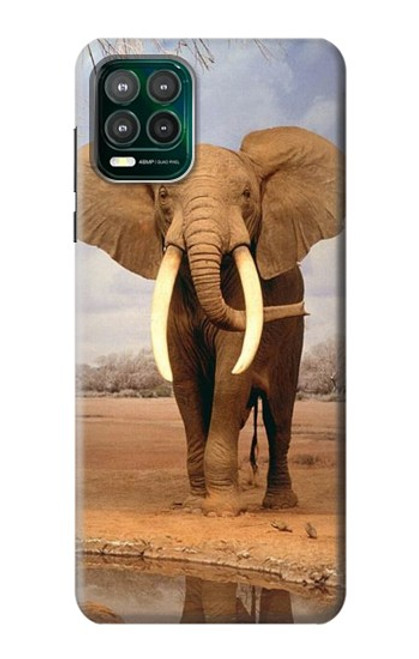 W0310 African Elephant Hard Case and Leather Flip Case For Motorola Moto G Stylus 5G