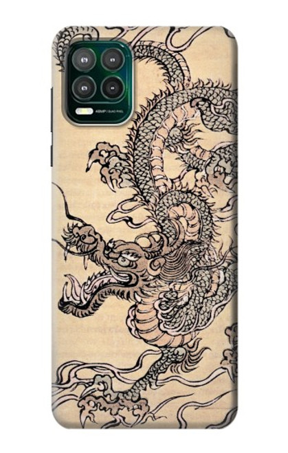 W0318 Antique Dragon Hard Case and Leather Flip Case For Motorola Moto G Stylus 5G