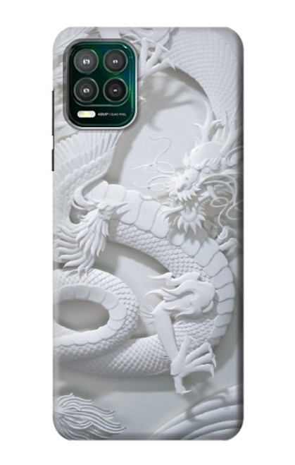 W0386 Dragon Carving Hard Case and Leather Flip Case For Motorola Moto G Stylus 5G