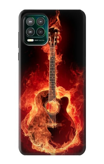 W0415 Fire Guitar Burn Hard Case and Leather Flip Case For Motorola Moto G Stylus 5G