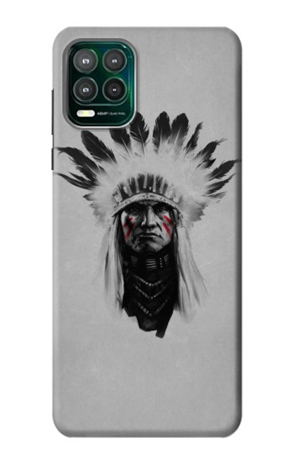 W0451 Indian Chief Hard Case and Leather Flip Case For Motorola Moto G Stylus 5G