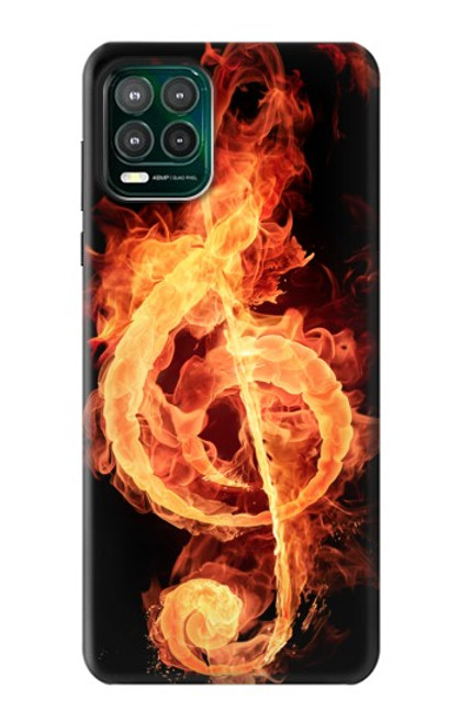 W0493 Music Note Burn Hard Case and Leather Flip Case For Motorola Moto G Stylus 5G