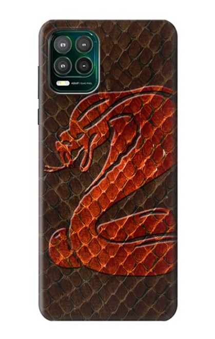 W0663 Cobra Snake Skin Hard Case and Leather Flip Case For Motorola Moto G Stylus 5G