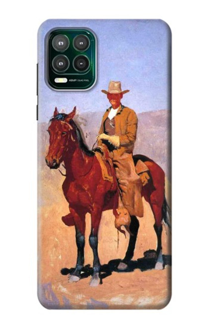 W0772 Cowboy Western Hard Case and Leather Flip Case For Motorola Moto G Stylus 5G