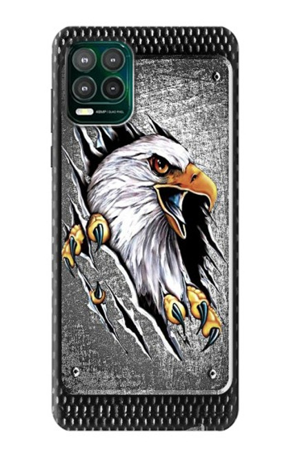 W0855 Eagle Metal Hard Case and Leather Flip Case For Motorola Moto G Stylus 5G