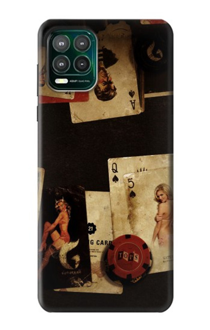 W1069 Old Vintage Sexy Poker Hard Case and Leather Flip Case For Motorola Moto G Stylus 5G