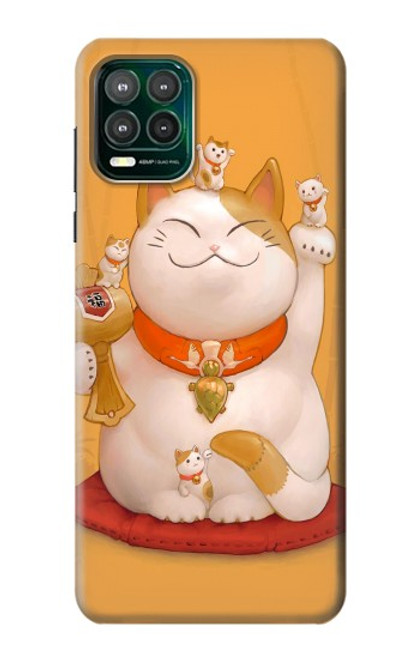 W1217 Maneki Neko Lucky Cat Hard Case and Leather Flip Case For Motorola Moto G Stylus 5G