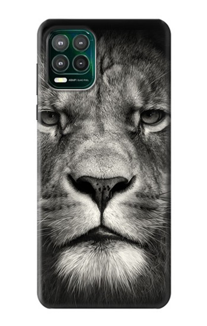 W1352 Lion Face Hard Case and Leather Flip Case For Motorola Moto G Stylus 5G