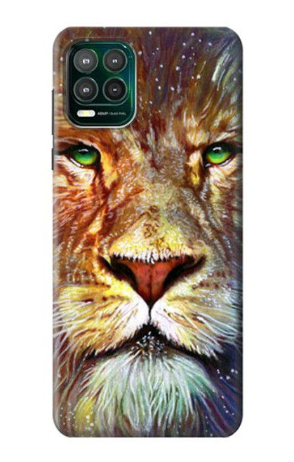 W1354 Lion Hard Case and Leather Flip Case For Motorola Moto G Stylus 5G