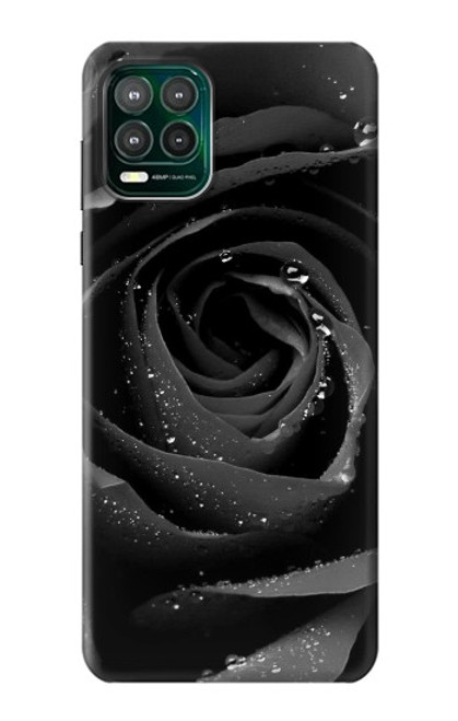 W1598 Black Rose Hard Case and Leather Flip Case For Motorola Moto G Stylus 5G