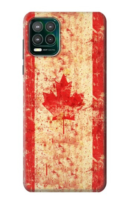 W1603 Canada Flag Old Vintage Hard Case and Leather Flip Case For Motorola Moto G Stylus 5G