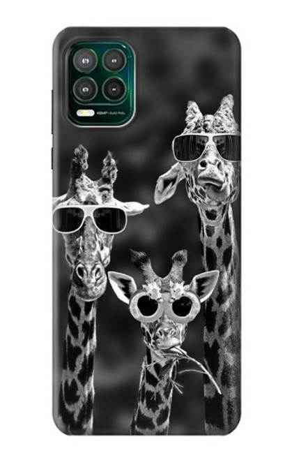 W2327 Giraffes With Sunglasses Hard Case and Leather Flip Case For Motorola Moto G Stylus 5G