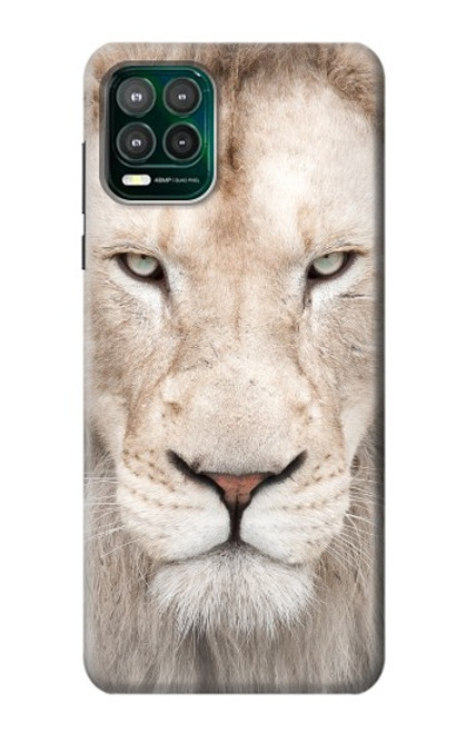 W2399 White Lion Face Hard Case and Leather Flip Case For Motorola Moto G Stylus 5G