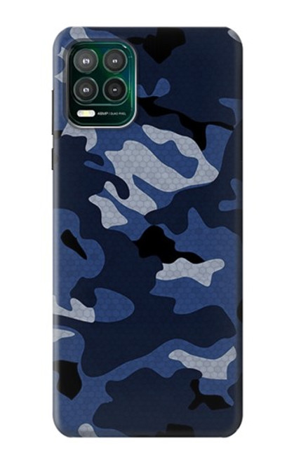 W2959 Navy Blue Camo Camouflage Hard Case and Leather Flip Case For Motorola Moto G Stylus 5G