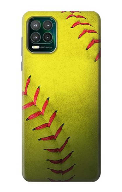 W3031 Yellow Softball Ball Hard Case and Leather Flip Case For Motorola Moto G Stylus 5G