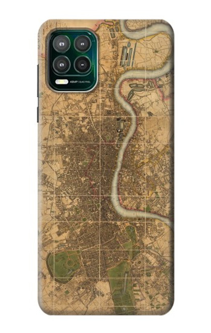 W3230 Vintage Map of London Hard Case and Leather Flip Case For Motorola Moto G Stylus 5G