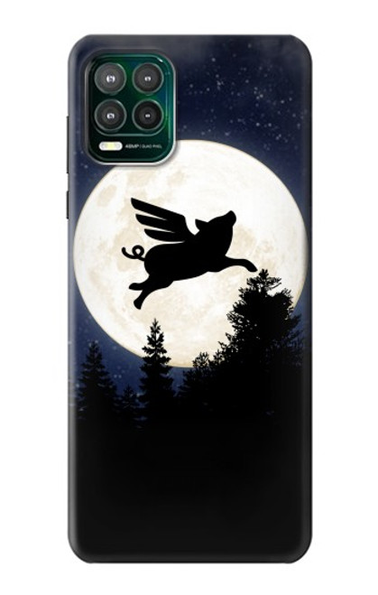 W3289 Flying Pig Full Moon Night Hard Case and Leather Flip Case For Motorola Moto G Stylus 5G