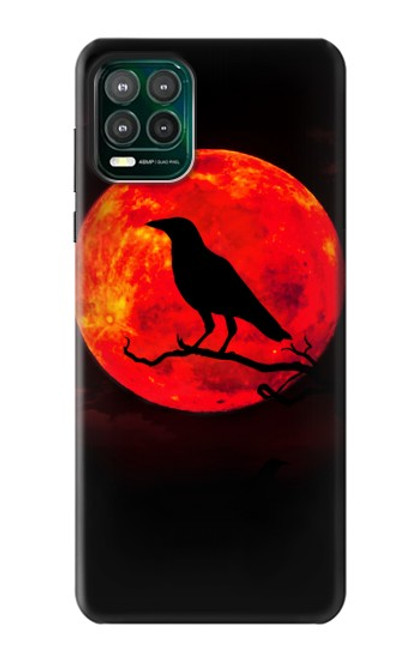 W3328 Crow Red Moon Hard Case and Leather Flip Case For Motorola Moto G Stylus 5G