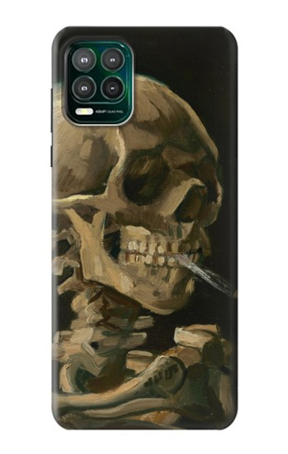 W3358 Vincent Van Gogh Skeleton Cigarette Hard Case and Leather Flip Case For Motorola Moto G Stylus 5G