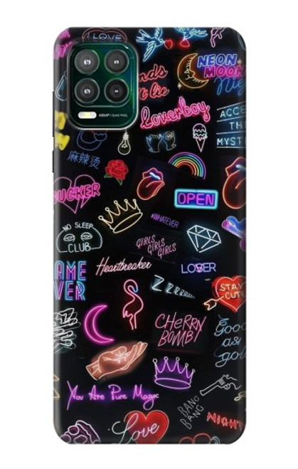 W3433 Vintage Neon Graphic Hard Case and Leather Flip Case For Motorola Moto G Stylus 5G