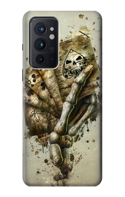 W0550 Skull Card Poker Hard Case and Leather Flip Case For OnePlus 9RT 5G